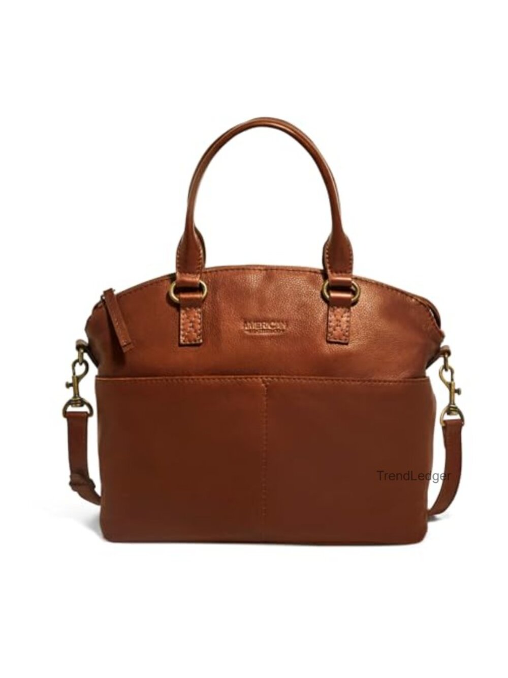 Genuine Leather Dome Satchel Crossbody Bag Adjustable Strap
